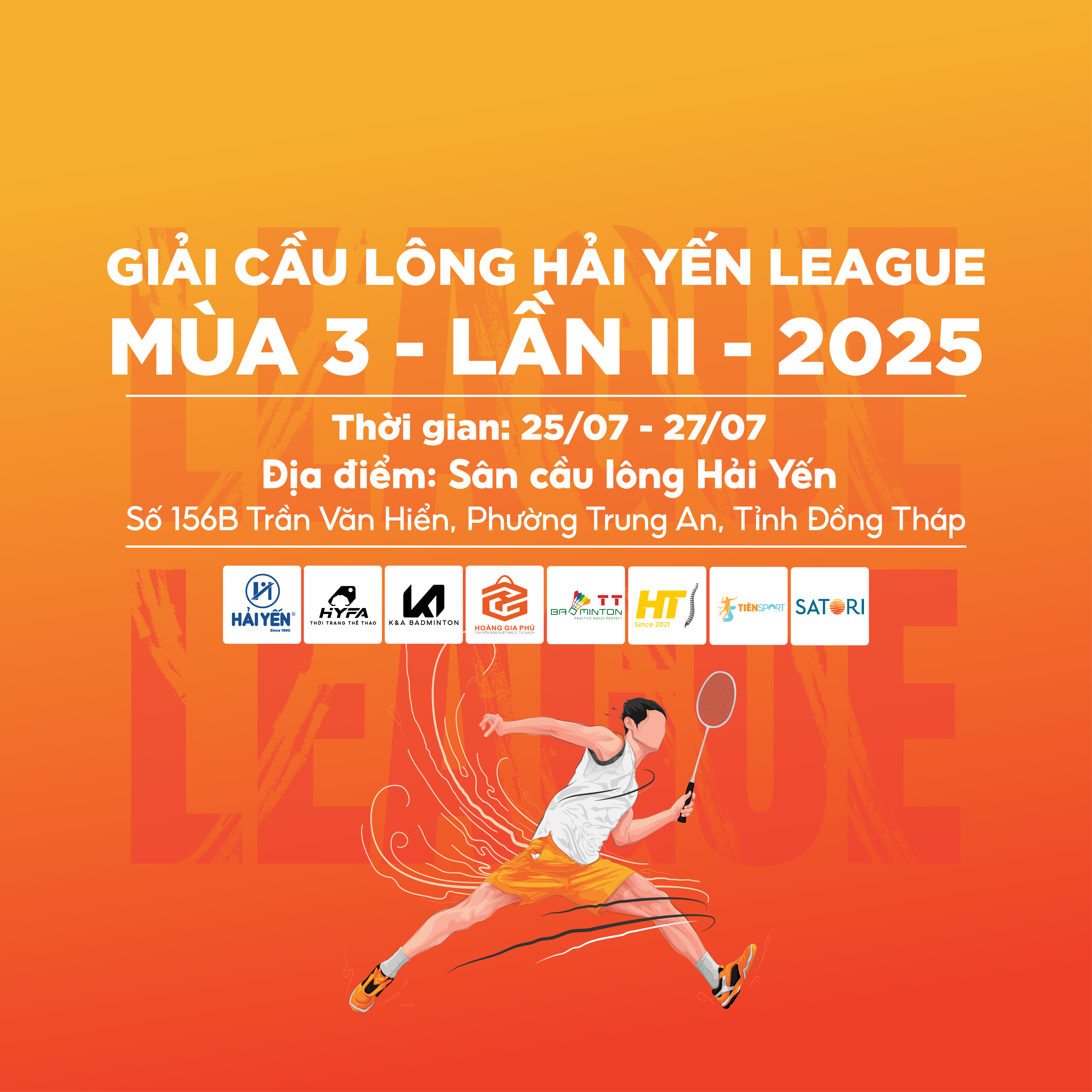 Giải đấu cầu lông GIẢI CẦU LÔNG HẢI YẾN LEAGUE 2025 MÙA 3 - LẦN II - 2025
